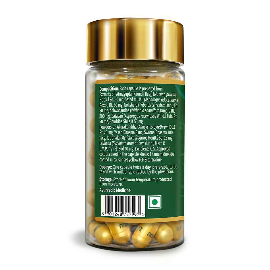 Zandu Ashwagandha Gold Plus Made with 24K Pure gold 9 Potent Herbs, Helps Improves Strength