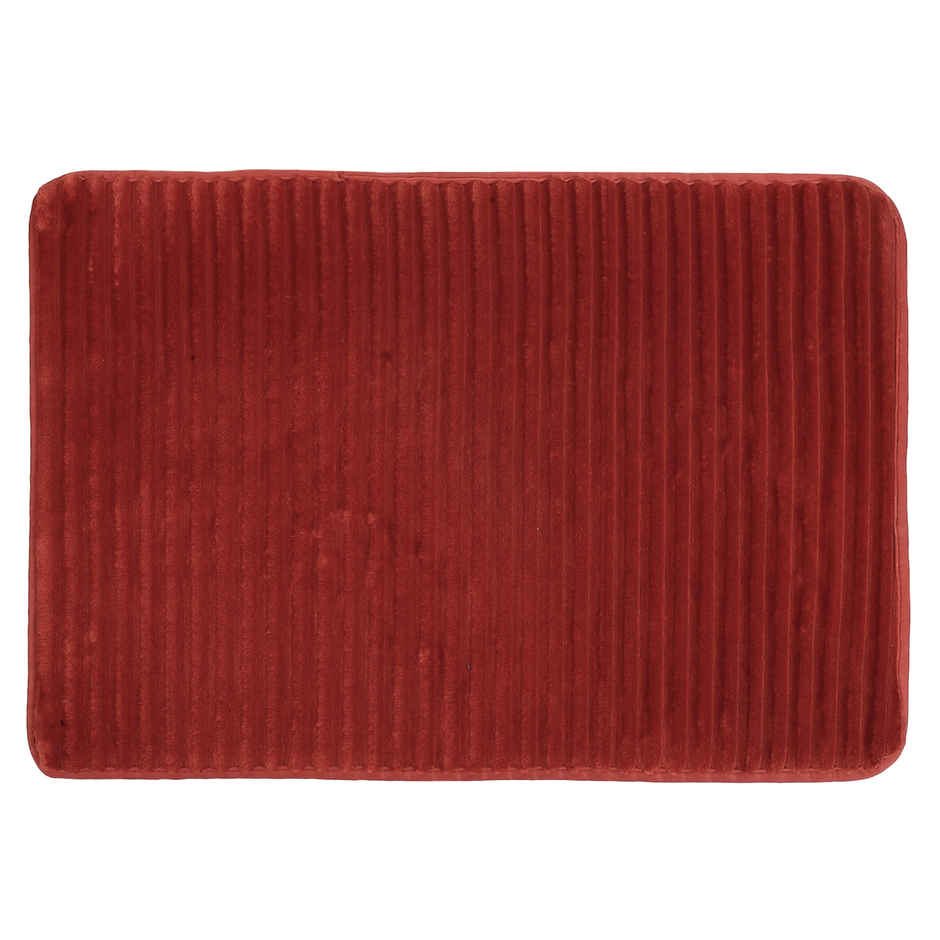 Status Ribbed Anti-Skid Foam Bath Mat | 40 x 60 cm | Red