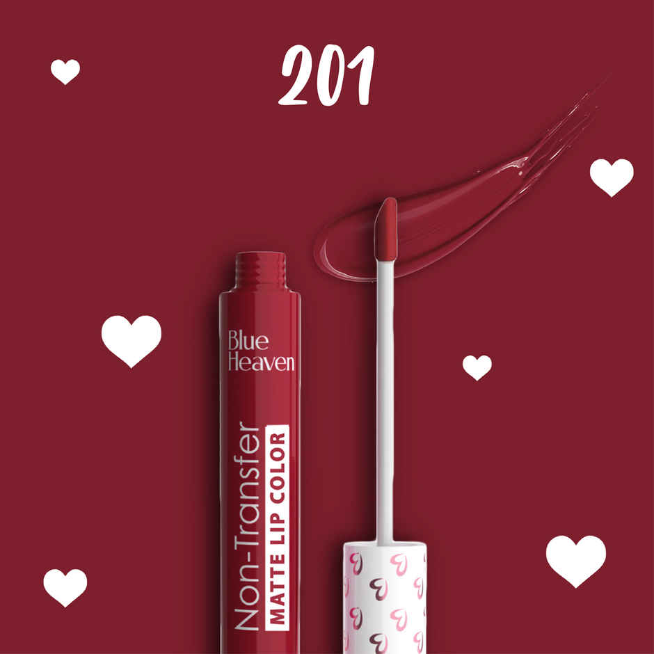 Blue Heaven Non Transfer Liquid Lip Color Matte Finish Waterproof | Red Maroon