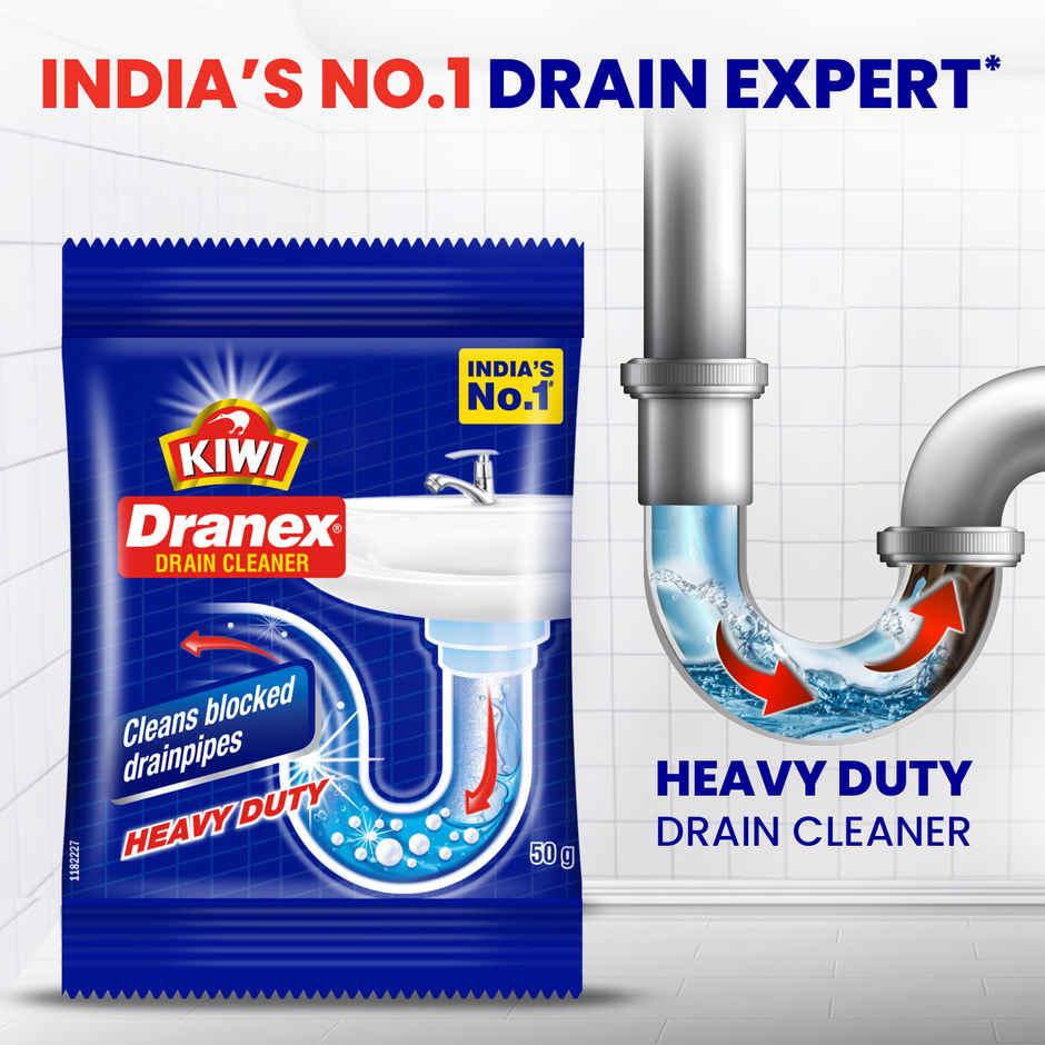 Mr. Muscle Kiwi Dranex Drain Cleaner Powder | Removes Clogs, Blockages In Just 30 Minutes