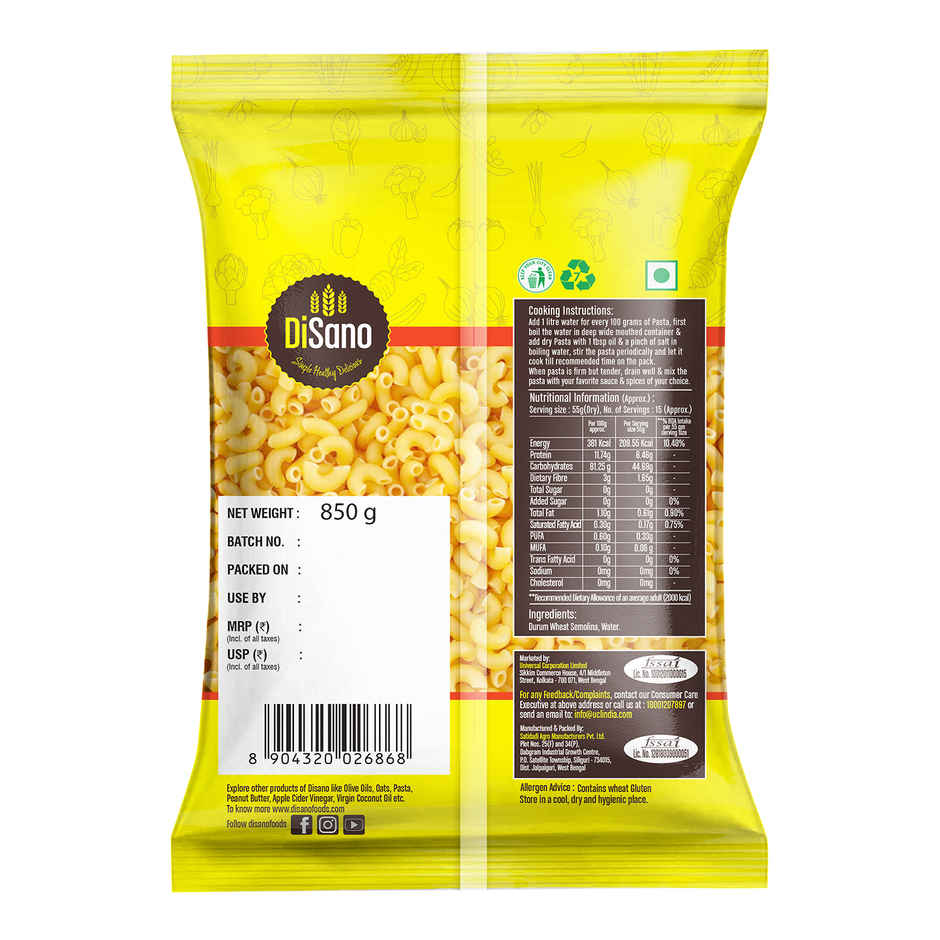 Disano Macaroni Pasta | Source of Protein & Fiber