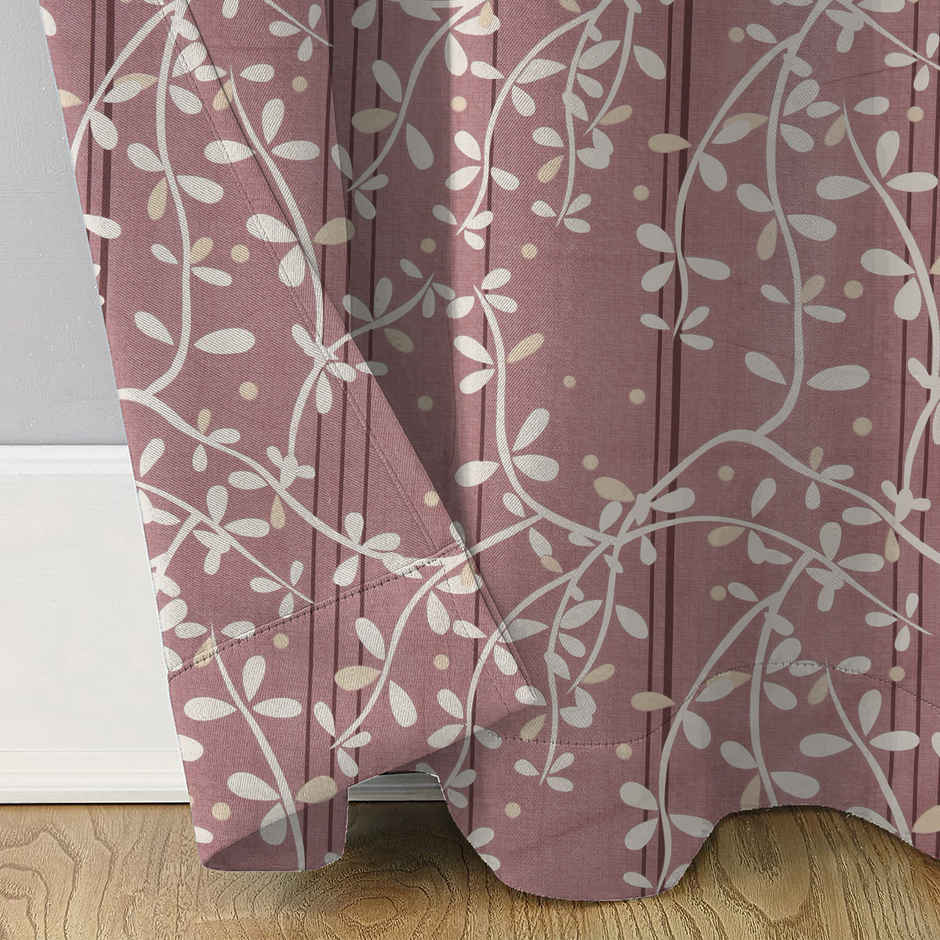 BAY6 Polyester Long Door Curtains - Set of 2 - (8x4 ft) - Brown