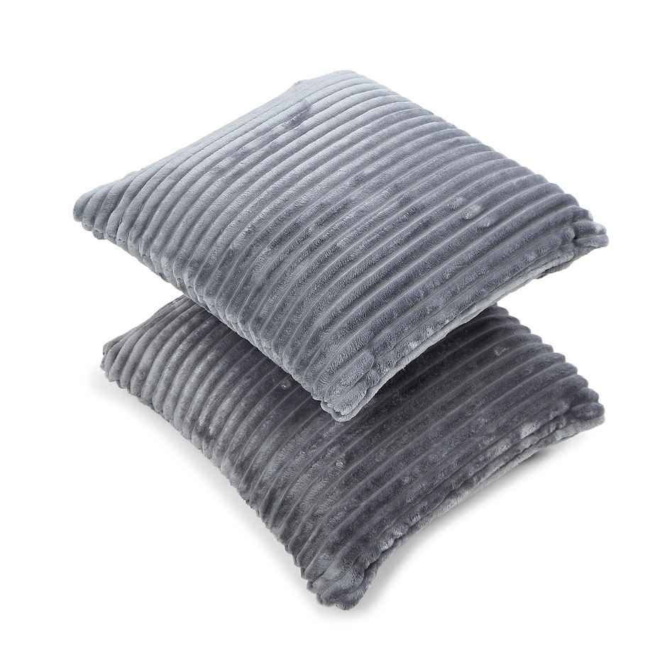Status Ribbed Memory Foam Cushion 40 x 40 Cm - Grey