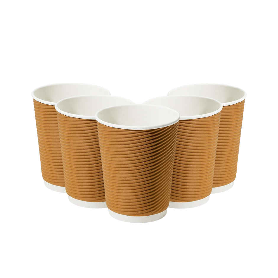 Ripple Paper Cup | Khaki | 200 ml | Careswipe