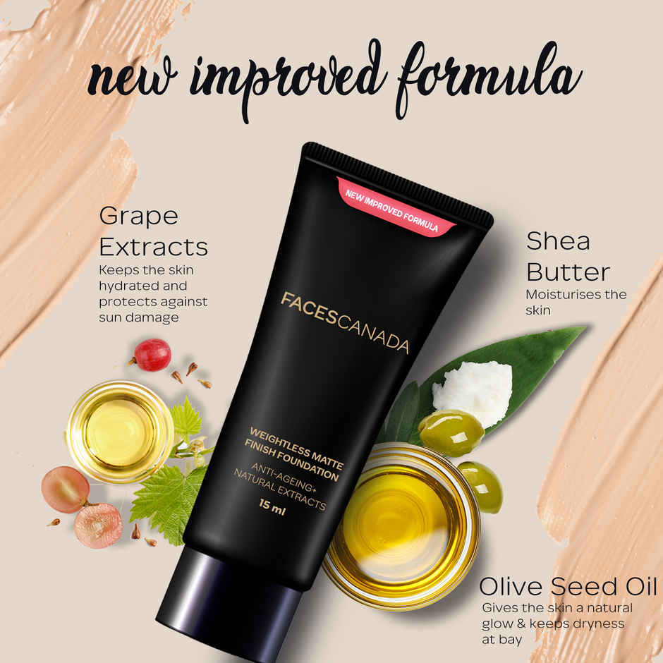 Faces Canada Weightless Matte Finish Foundation | Ivory 01