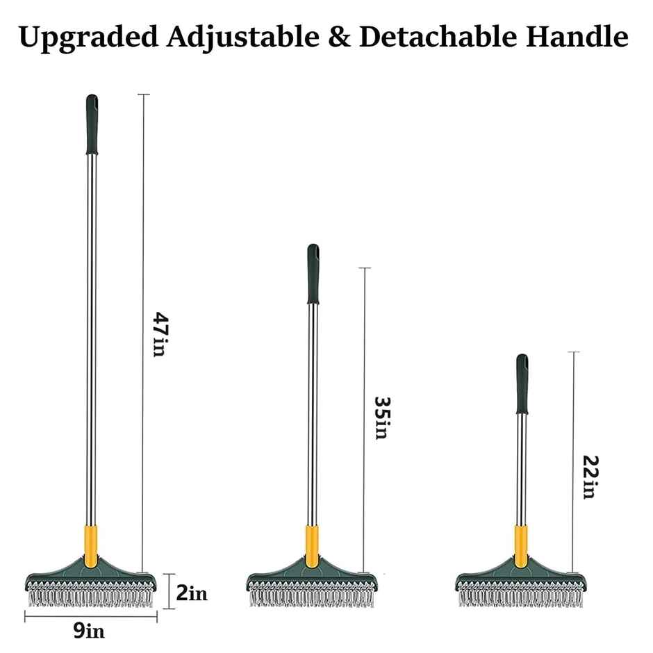 Perpetual Small Bathroom Cleaning Brush with Wiper | Extends to 47 inch | 120 Degree Rotatable
