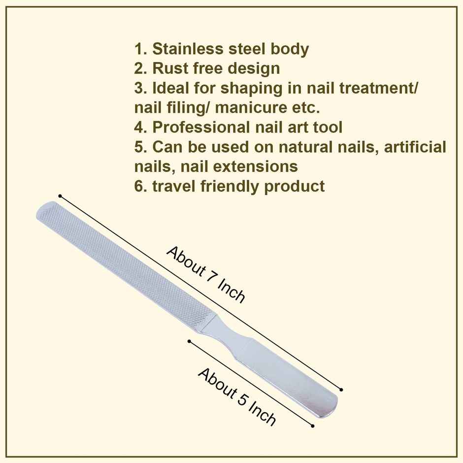Bronson Professional Nail Filer And Buffer Double Sided Stainless Steel Pedicure Manicure Nail Tool