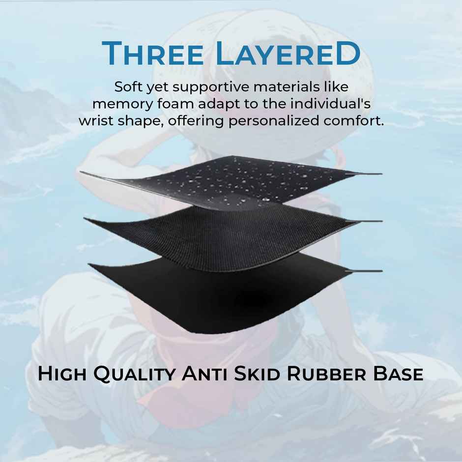 Bestor Luffy Ocean Cliff Anime Mouse Pad | 60x34 cm | Non-Slip Base Mouse Mat | Sky Blue