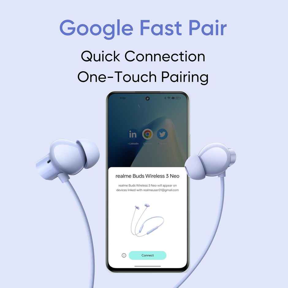 realme Buds Wireless 3 Neo in Ear Bluetooth Neckband with 13.4 Mm Dynamic Bass Boost Driver,Upto 32 Hours Playback,Fast Charge, Ai Enc,45Ms Low Latency,Ip55 Dust&Water Resistannt&Bluetooth V 5.4 - Blue