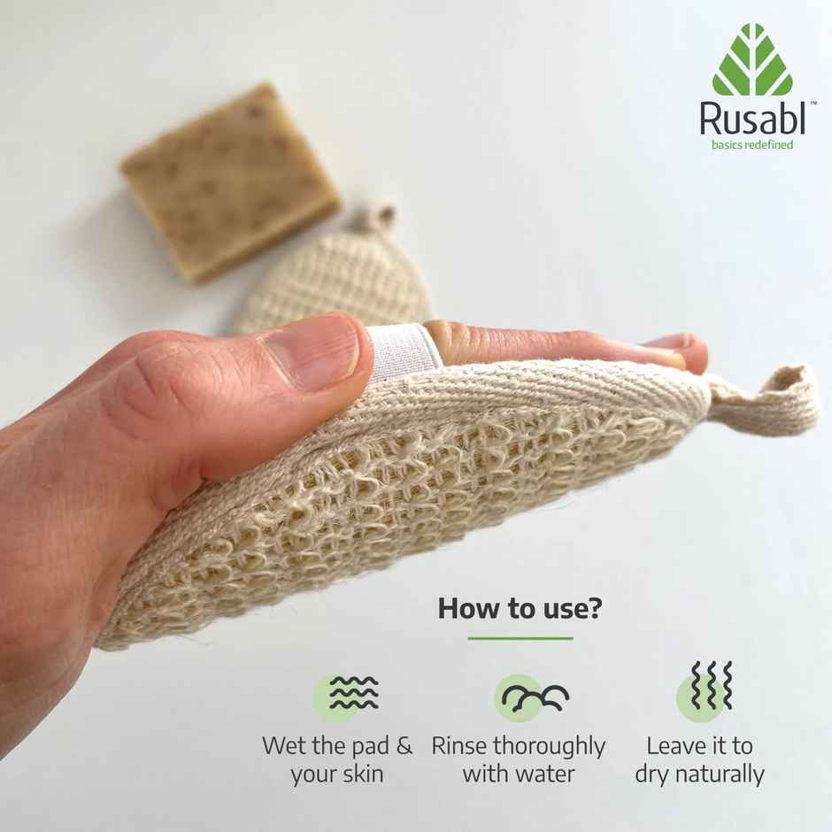 Rusabl Loofah with Natural Ramie Fibers - Oval