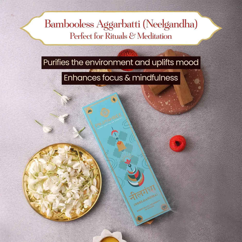 Pujashree Bambooless Agarbatti Neelgandha | 8 Inches