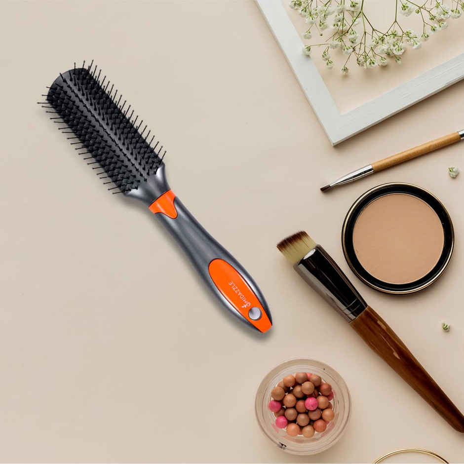 MiDazzle Premium Flat Grey & Orange Hair Brush - M290 MIHB0005