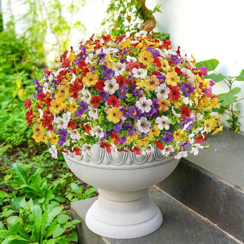 Artificial Eucalyptus Flower Bunch | Multicolour | 14.1 in | Tied Ribbons