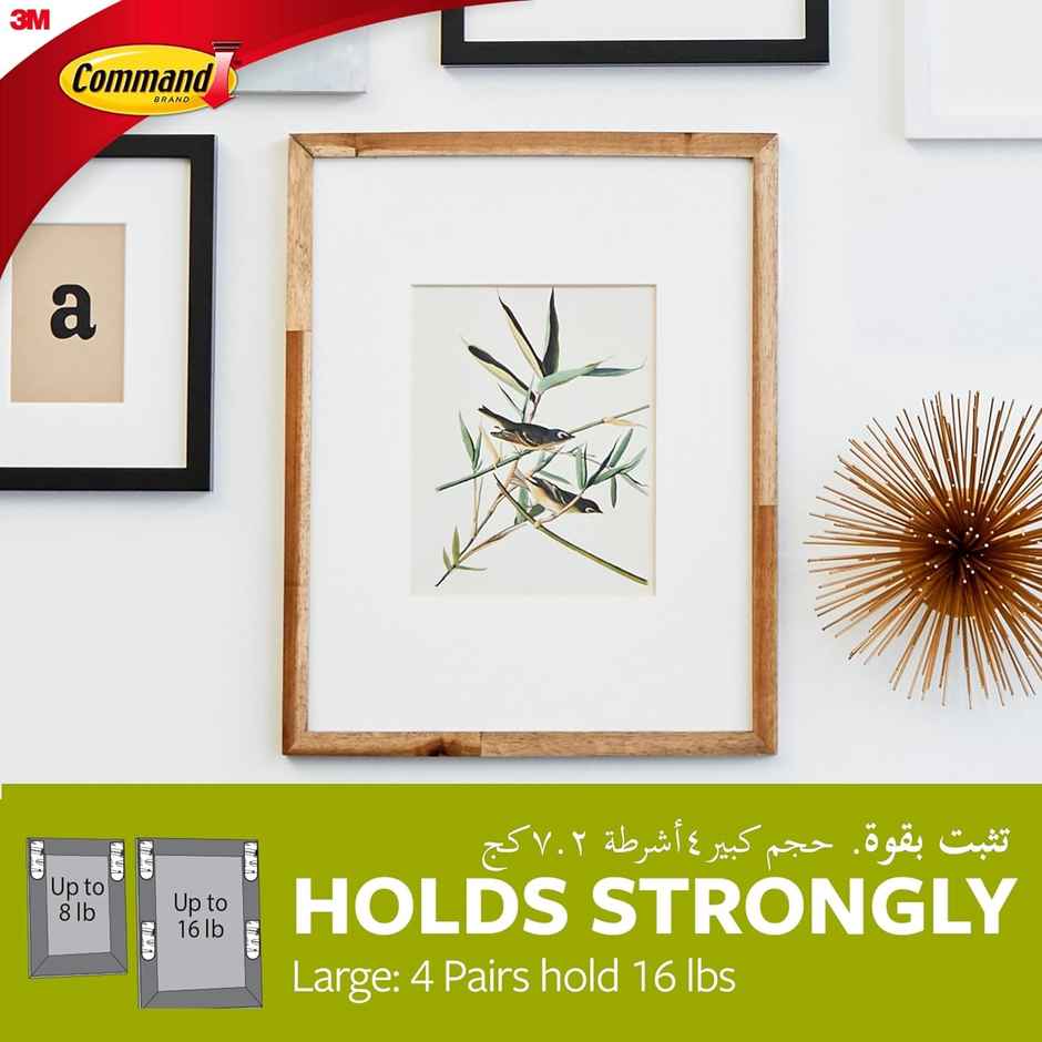Command Picture Hanging Strips - Small, Capacity - 1.8Kg | Pack Of 4 Combo