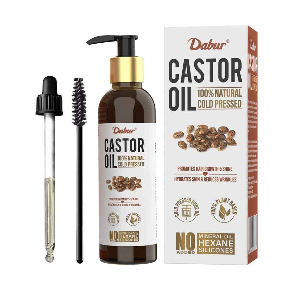 Dabur 100% Natural Cold Pressed Castor Oil With Vitamin E, Omega-6 & 9