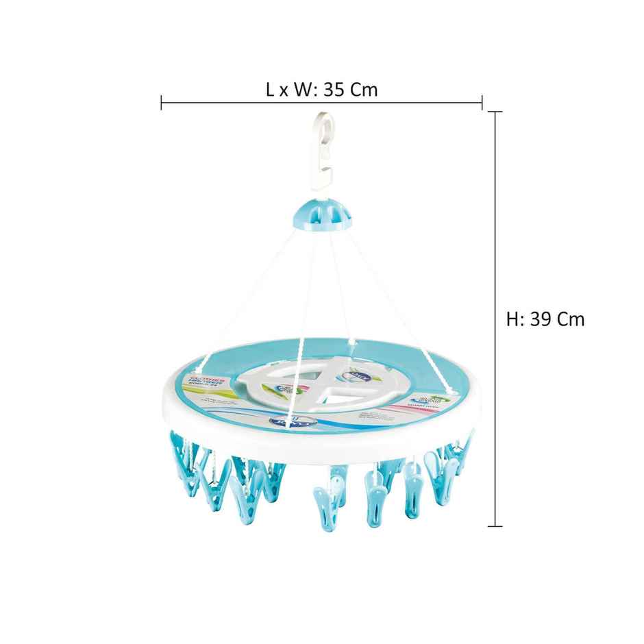 Joyo Plastics 24 Clip Cloth Hanging Hanger (Colour May Vary)