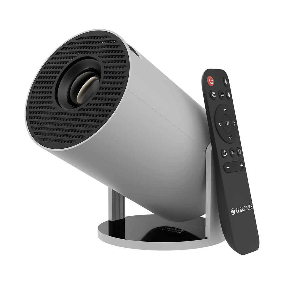 Zebronics Pixaplay 73 Smart LED Projector | 3300 Lumens, 4K Support, Android, WiFi, Bluetooth HDMI3D