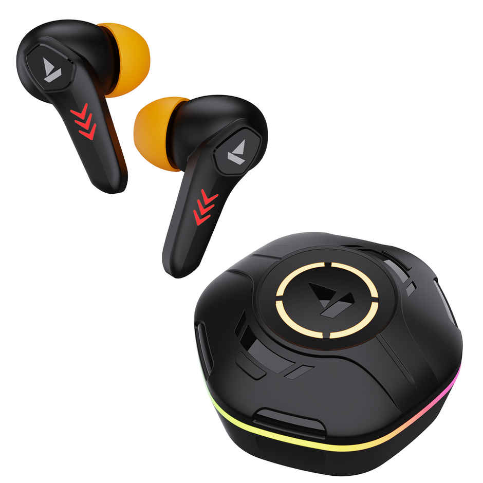 boAt Immortal 170 TWS Earbuds for Gaming with 40H Playtime, BEAST Mode & RGB LEDs - Black Sabre