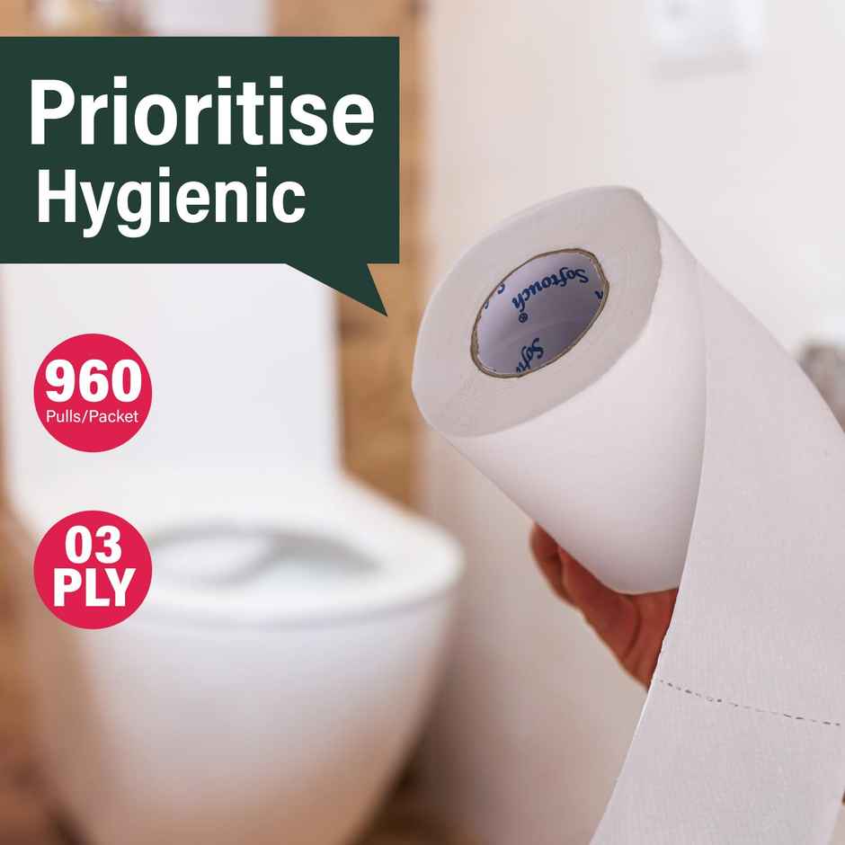 Softouch 3 Ply Toilet Paper Tissue Roll Pack Of 6