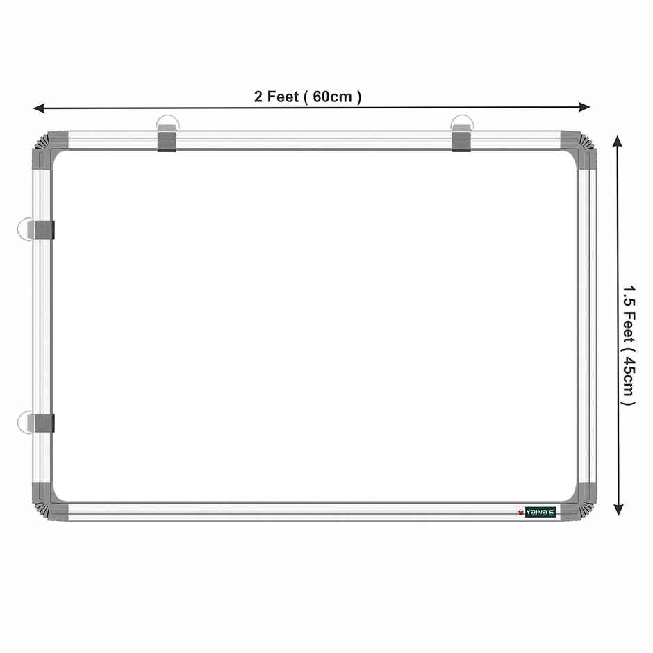 Yajnas Double-Sided Whiteboard & Chalkboard | 1.5 x 2 Ft | For Study, Home & Office Use
