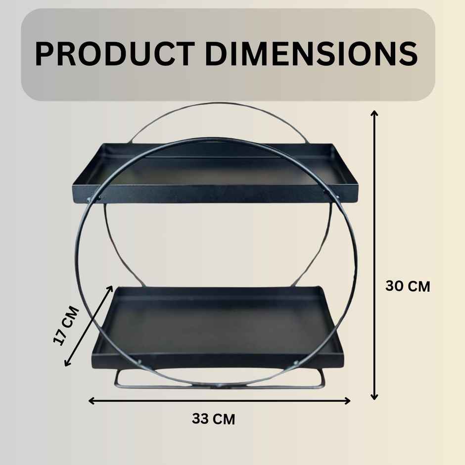 Go Hooked 2-Tier Metal Vanity Storage Organizer | Space-Saving Countertop Shelf