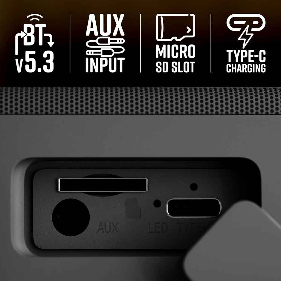 Zebronics Sonic Pod S | BT Speaker (BTv5.3) | 8W | 12h* Backup | Passive Radiator | Black