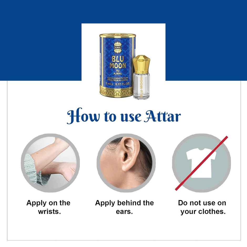 Ajmal Blu Moon Concentrated Perfume Free From Alcohol For Women