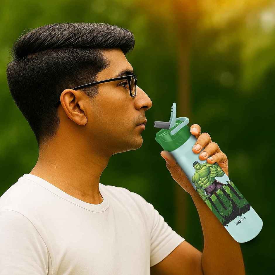 Milton Marvel Max Steel Sipper Bottle | 700 ml | Mint Green | Marvel