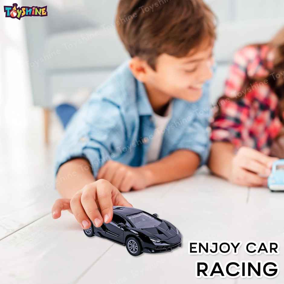 Toyshine 1:32 Scale Die Cast Sports Model Vehicle Toy Car With Pull Back, Black