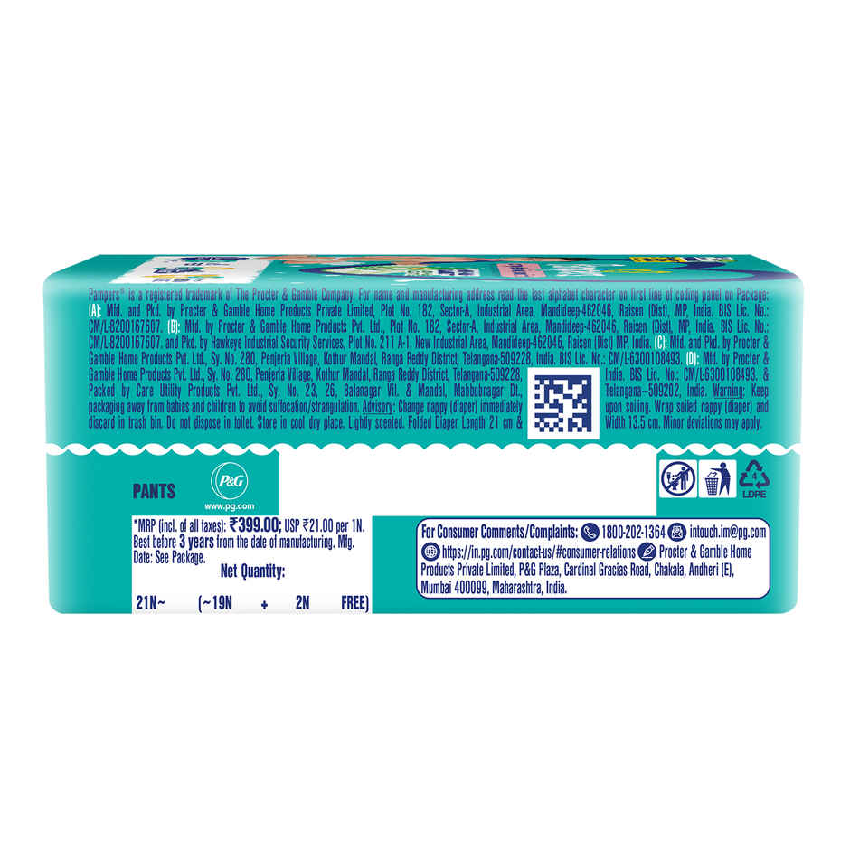 Pampers All Round Protection Baby Diapers | Pant Style | L | 21 pcs