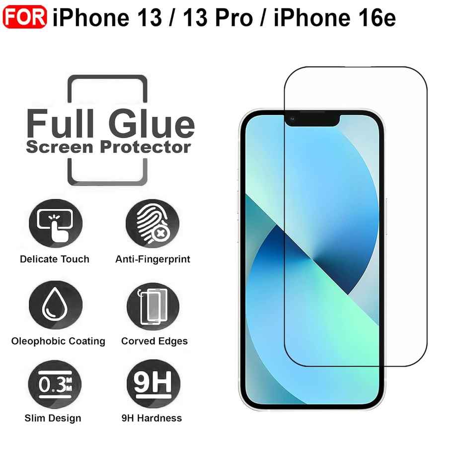 Artistque Tempered Glass for iPhone 16e | iPhone 14 | iPhone 13 | 13 Pro Screen Protector Guard