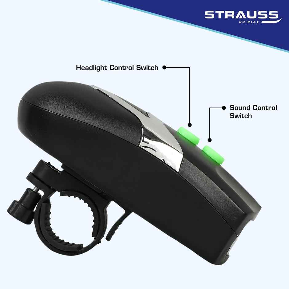 Strauss Bicycle Led Headlight With Horn | Black