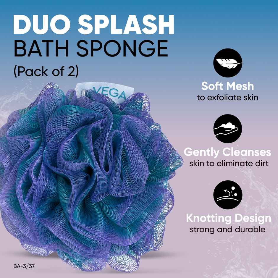 Vega BCA Duo Splash Bath Sponge Bath Loofah for Men & Women | Premium Bath Loofah | BA-3/37