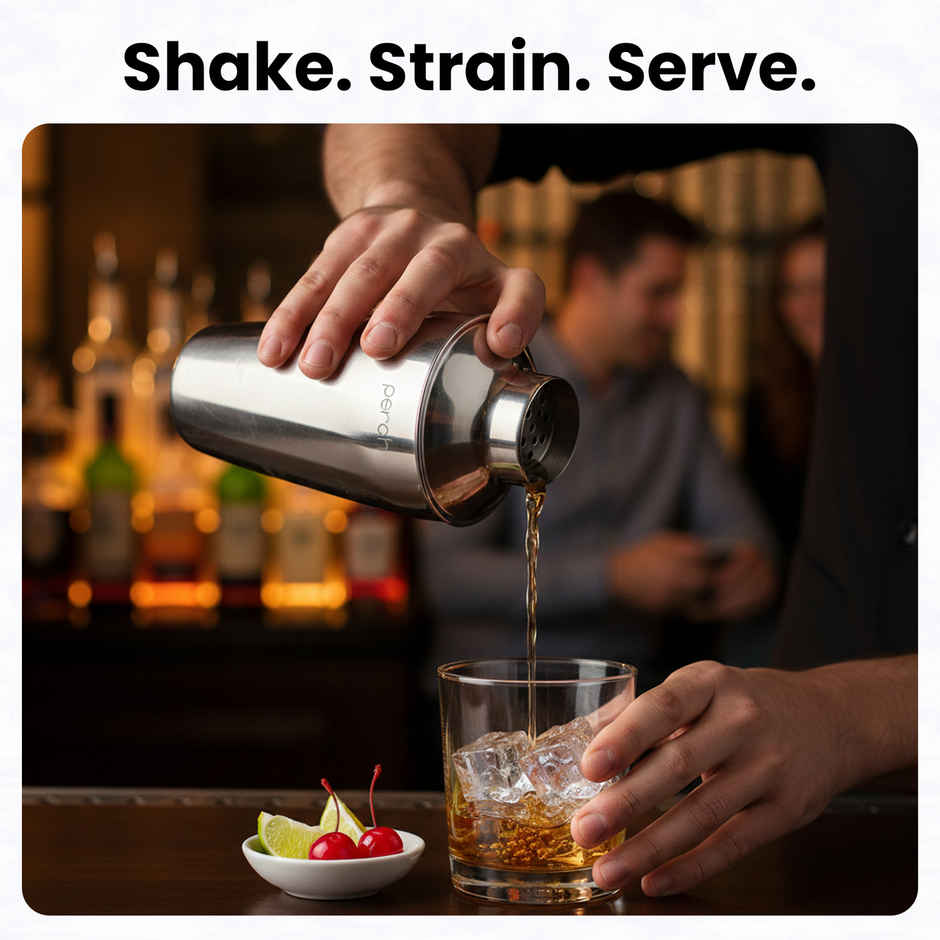 Perch Regular Twist Cocktail Shaker | 750 ml Stainless Steel | Silver