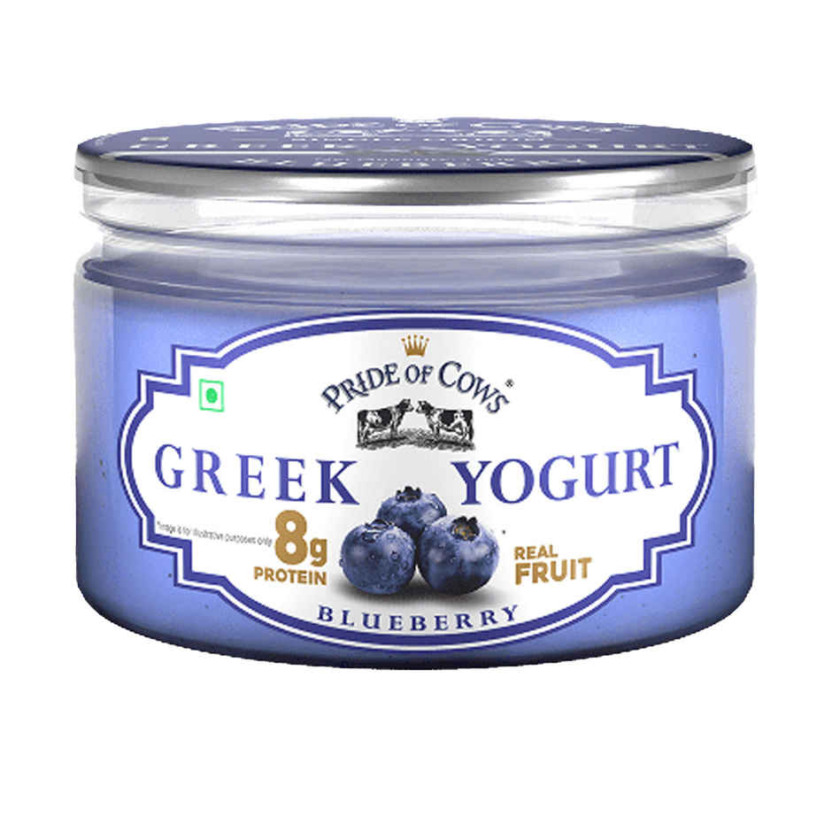 Pride of Cows Greek Yogurt | Blueberry |  Real Fruit Combo 