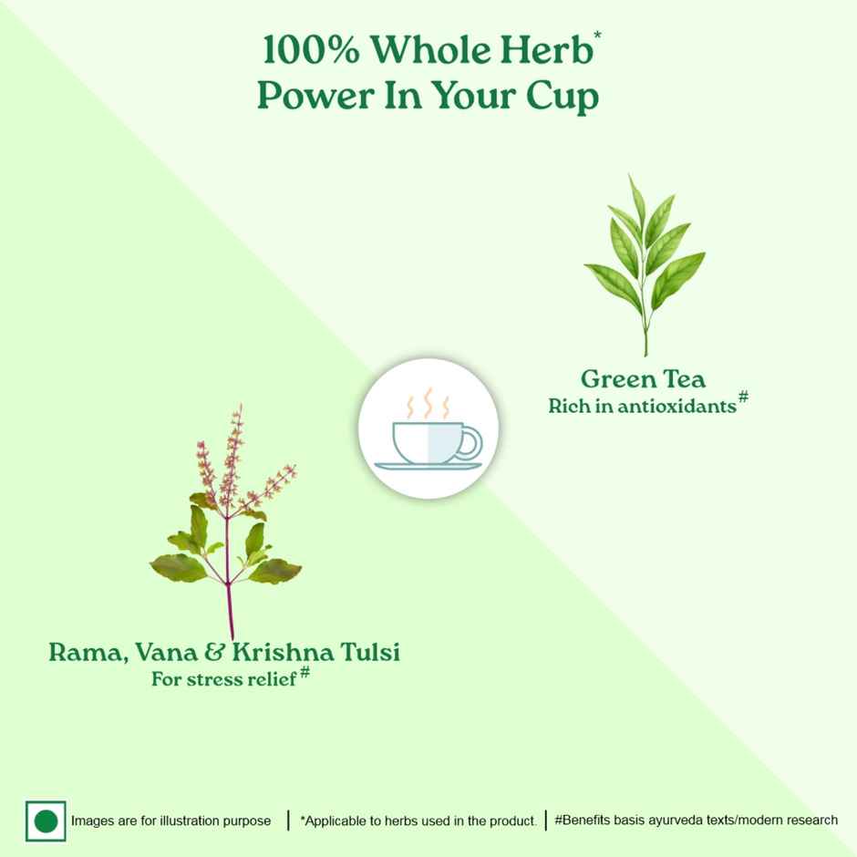 Organic India Tulsi Green Tea |Honey Lemon Herbal Infusion Bags
