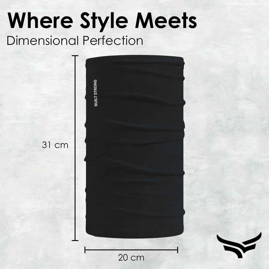 Xtrim Bamboo Bandana Face Mask for Dust & UV Protection, Comfort Fit, Breathable, Odour-Free | Black