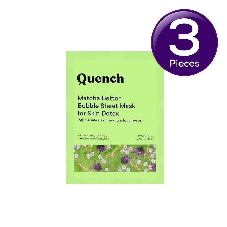 Quench Matcha Better Bubble Face Sheet Mask Combo