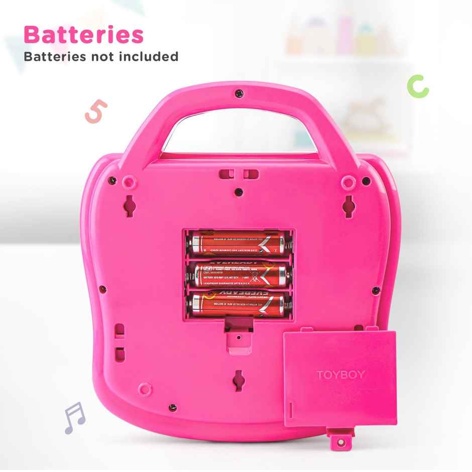 Storio Toys Educational Learning Laptop Toy with Led Display & Music Effect | Pink