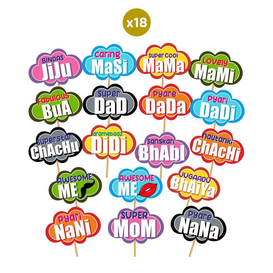 Party Propz Family Party Props | Wedding Props-Haldi Props For Bride And Family