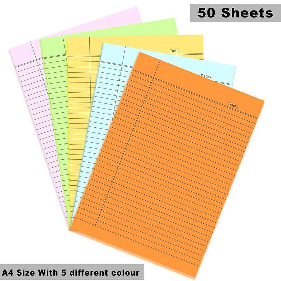 ABK A4 Pastel Shades Ruled Paper