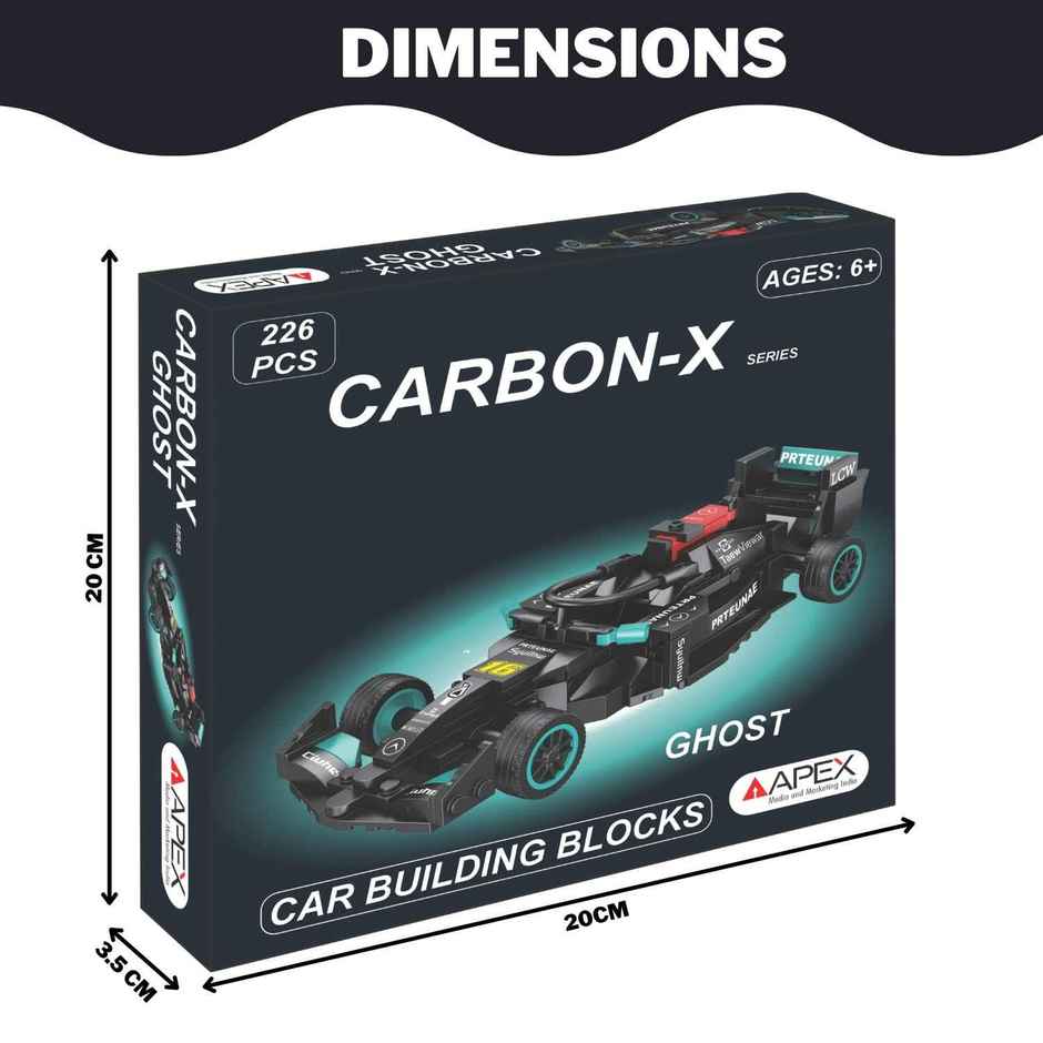 Apex Carbon-X Ghost F1 Building Blocks 226 Pieces | STEM Construction Toy
