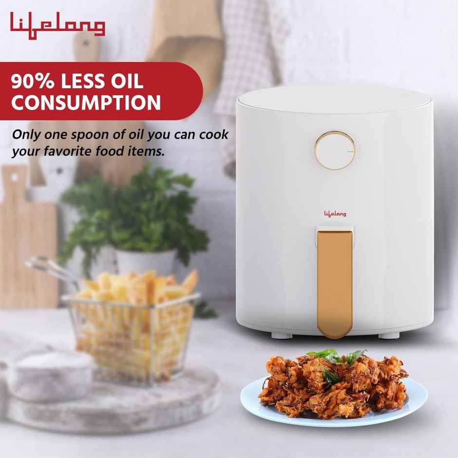 Lifelong 2.5L Air Fryer With Timer Control With Hot Air Circulation Technology (White, Llhf25)