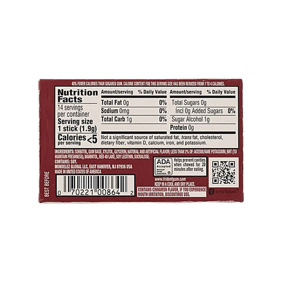 Trident Cinnamon Sugar Free Gum