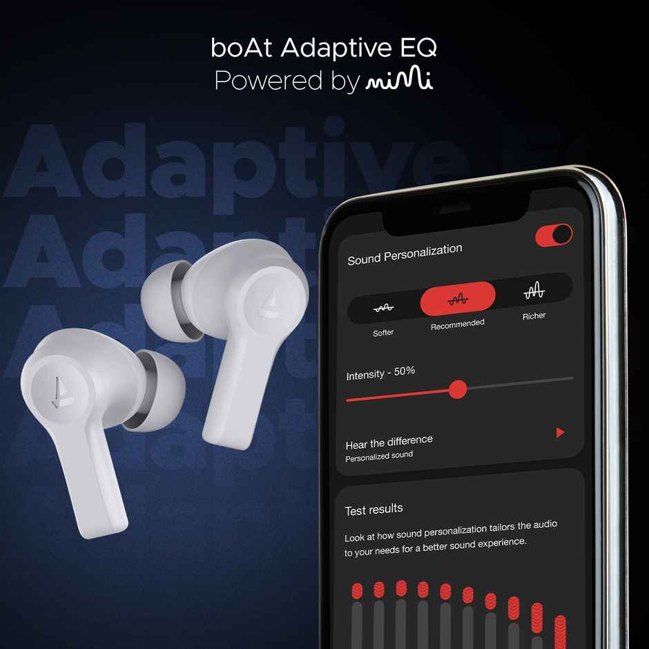 boAt Nirvana Lucid w/ 32 dB ANC, Multi-Point Connectivity, in-Ear Detection, 60HRS Playback, Hearables App, 4 Mics ENx, IPX5 Truly Wireless in Ear Earbuds, TWS Ear Buds(Zinc White)