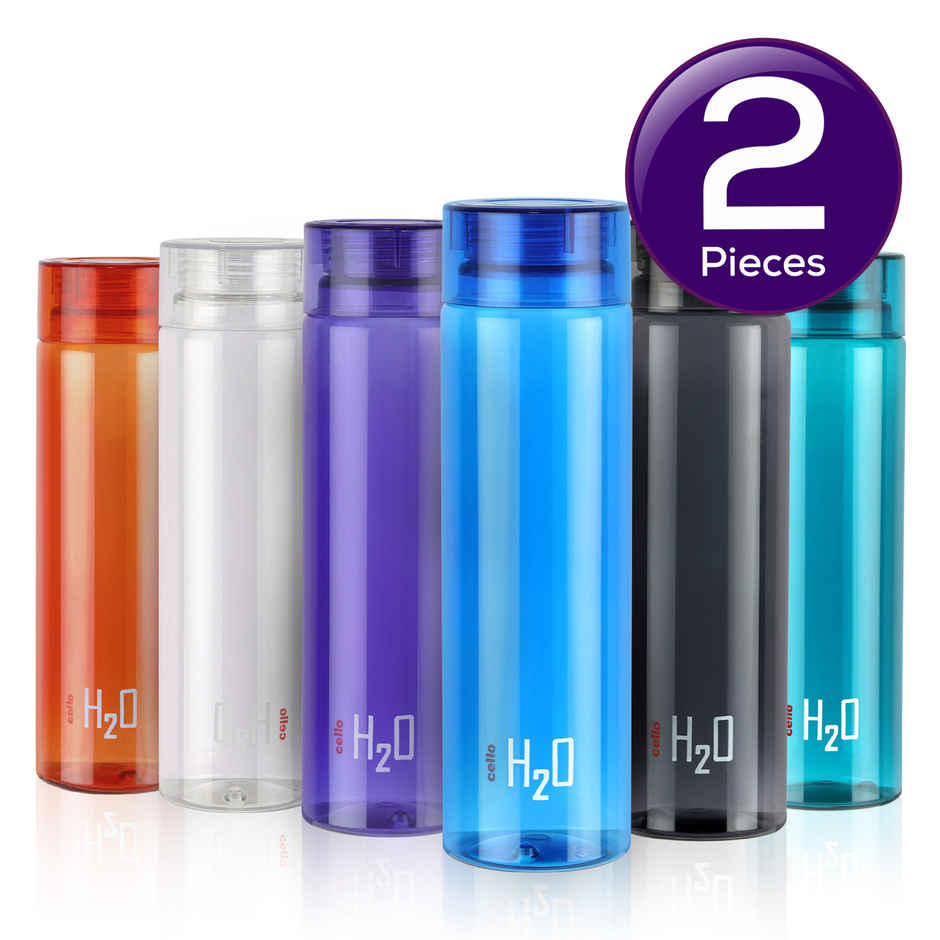 Cello Plastic H2O Unbreakable Leak proof & break-proof Water Bottle | Assorted - 1 L Combo