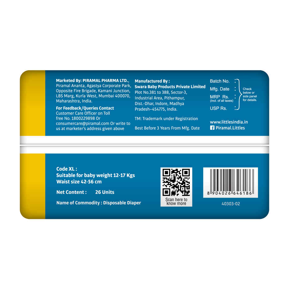 Littles Baby Diapers XL Size Extra Large Pants Style