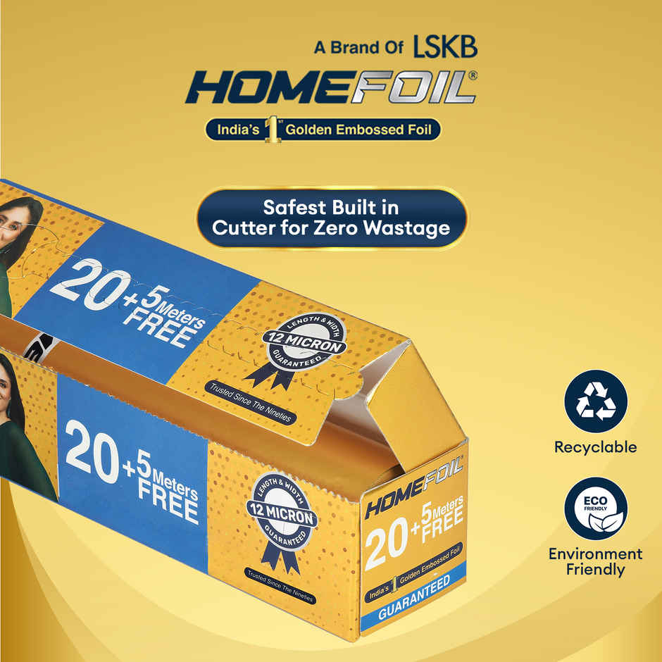 HOMEFOIL 25 Meter Golden Embossed Aluminium Foil