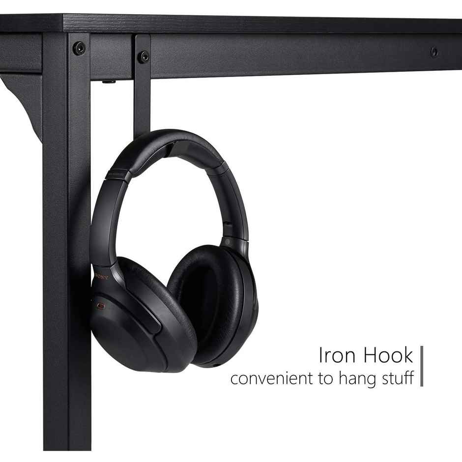 Arlavya Study and Office Table-40 x 19 Engineered Wood, Free Standing - Black