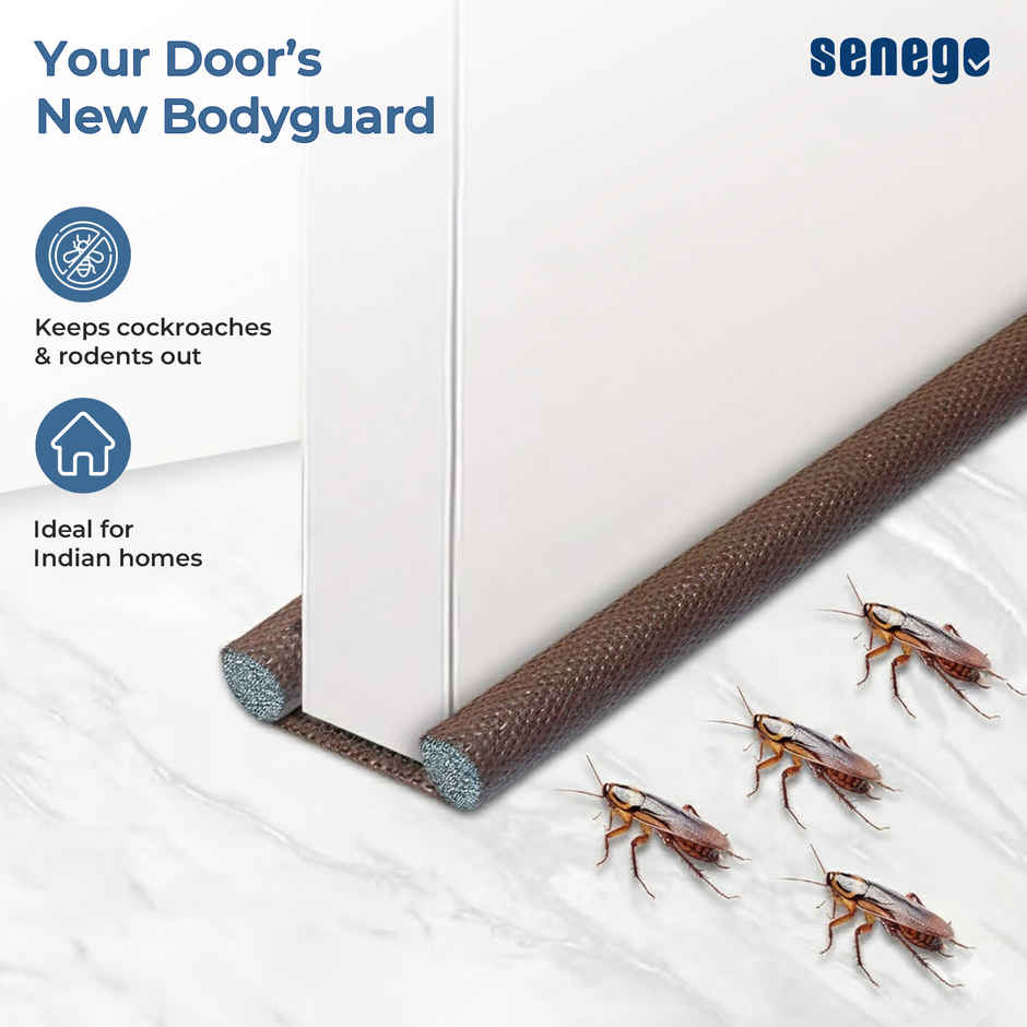 Senego Door Guard Bottom Seal Strip 38 Inch for Noise, Dust & Insect Blocker Door Gap Filler | Brown